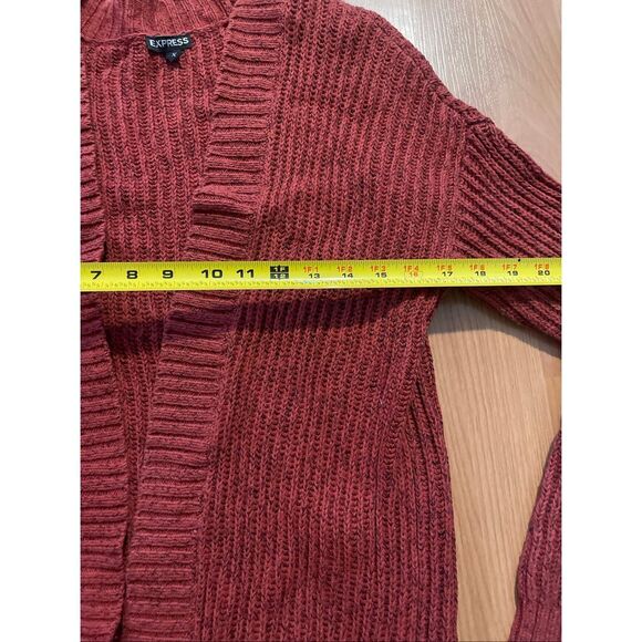 Express Cardigan Cozy Long Knit Sweater Fall Red Women’s Size Small - Picture 3 of 4